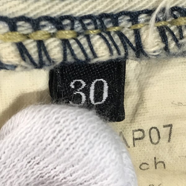 実際に弊社で買取させて頂いたHYSTERIC GLAMOUR/ヒステリックグラマー PSPR加工デニム テーパードパンツ 02172AP07/W30L32の画像 3枚目