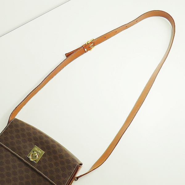 実際に弊社で買取させて頂いたCELINE/セリーヌ オールド ショルダーバッグ マカダム柄 ガンチーニ金具の画像 3枚目