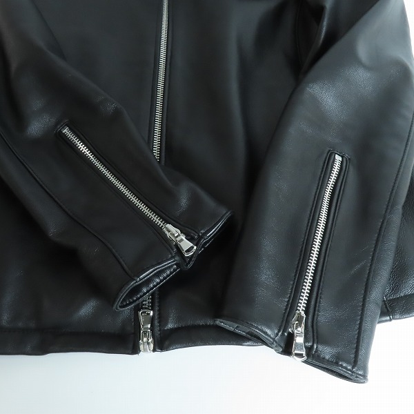 実際に弊社で買取させて頂いたnano universe/ナノユニバース 羊革/シープレザー シングル ライダースジャケット NUC11LOW001SH Mの画像 5枚目