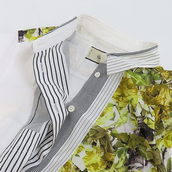 実際に弊社で買取させて頂いたPaul Smith/ポールスミス フラワー×ストライプ柄切替 長袖シャツ 46Lの画像 2枚目