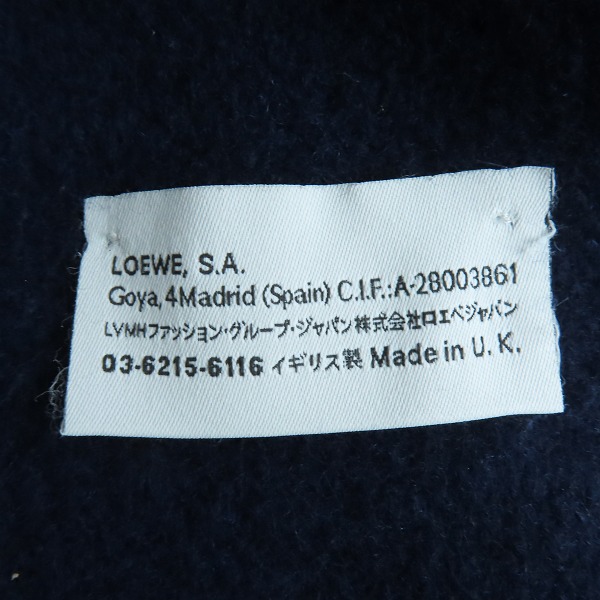 実際に弊社で買取させて頂いた【JPタグ】LOEWE/ロエベ アナグラムロゴ刺繍 カシミア混 ウールマフラーの画像 4枚目