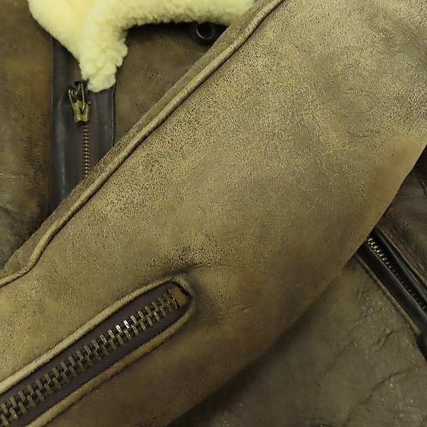 実際に弊社で買取させて頂いたSchott/ショット ムートン ダブル ライダースジャケット 40の画像 8枚目