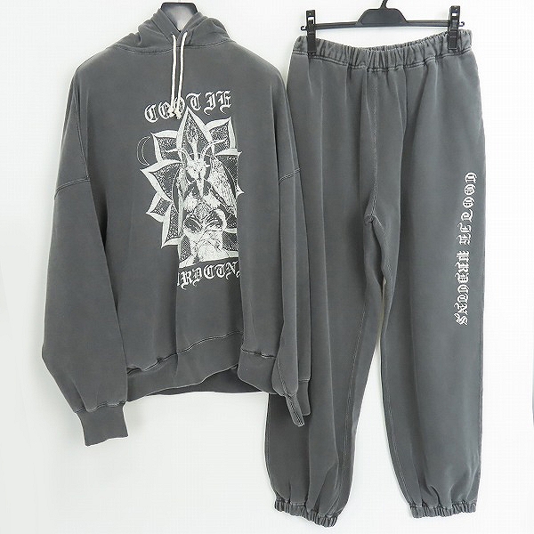 実際に弊社で買取させて頂いた【未使用】COOTIE PRODUCTIONS × HANGOUT コラボ バフォメット プリントデザイン パーカー セットアップ /LXL