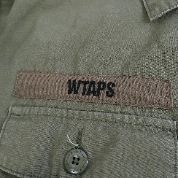 実際に弊社で買取させて頂いたWTAPS/ダブルタップス BUDS LS/SHIRT. COTTON.RIPSTOP/コットン/リップストップ ミリタリー シャツ 192BRDT-SHM02/1の画像 7枚目
