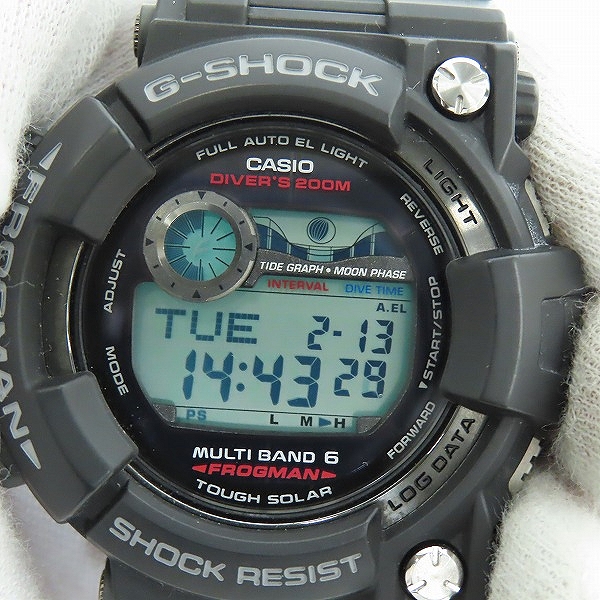 実際に弊社で買取させて頂いたG-SHOCK/Gショック FROGMAN/フロッグマン Master of G/マスターオブG ソーラー電波時計/ウォッチ GWF-1000-1JFの画像 5枚目