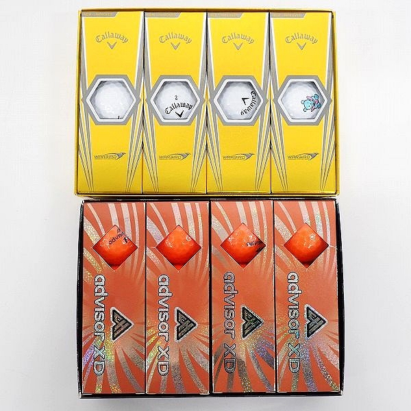 実際に弊社で買取させて頂いた【未使用/オウンネーム含】Callaway/キャロウェイ WARBIRD・Advisor/アドバイザー XD ゴルフボール  計2ダース