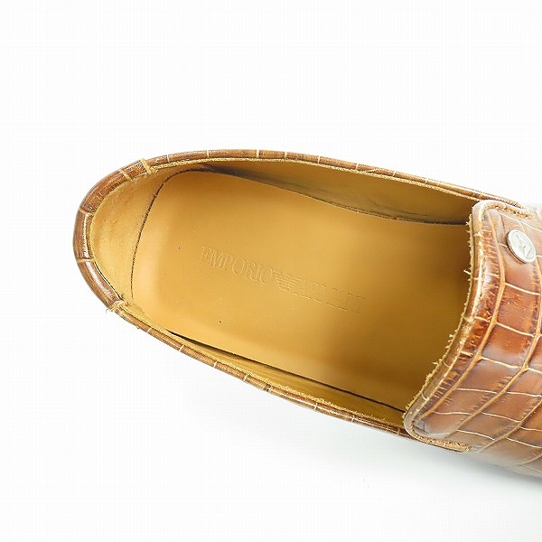 実際に弊社で買取させて頂いたEMPORIO ARMANI/エンポリオ アルマーニ クロコ型押し ドライビングシューズ/X4B058/8の画像 4枚目