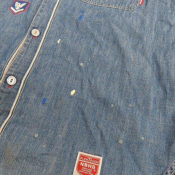 実際に弊社で買取させて頂いたNEIGHBORHOOD/ネイバーフッド  ロゴ ワッペン デニムシャツ /091BENH-SHM03/Lの画像 8枚目