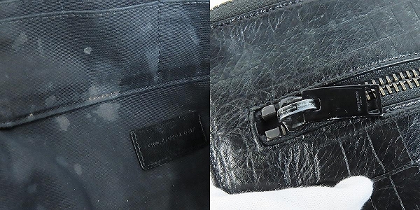 実際に弊社で買取させて頂いたSAINTLAURENTPARIS/サンローランパリ レザークラッチバッグ クロコ型押しの画像 9枚目