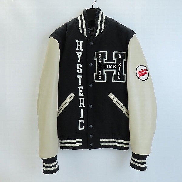 実際に弊社で買取させて頂いた【未使用】HYSTERIC GLAMOUR/ヒステリックグラマー SEE NO EVIL 刺繍 ヴァーシティ スタジアムジャケット 02223AB09 S