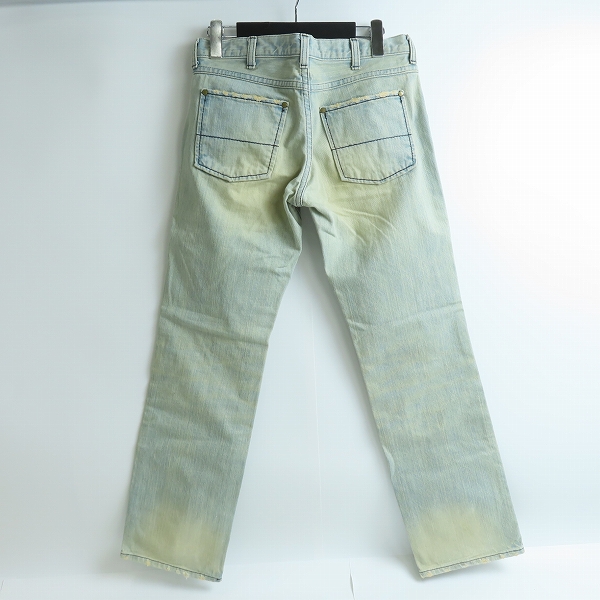 実際に弊社で買取させて頂いたNUMBER (N)INE/ナンバーナイン 02AW 泥加工デニムパンツ/0の画像 1枚目