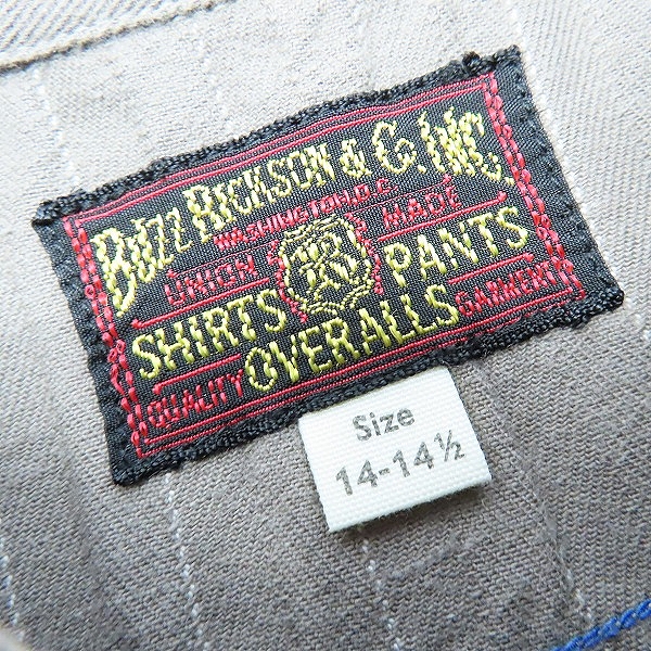 実際に弊社で買取させて頂いたBUZZ RICKSON'S/バズリクソンズ ハーフスリーブ/半袖 コントラクター ワークシャツ BR36574/14-14.5の画像 2枚目