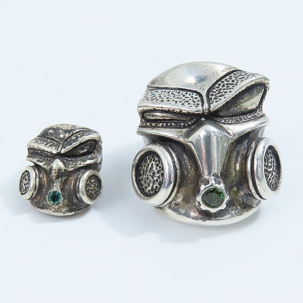 実際に弊社で買取させて頂いた【ギャラ付き】STARLINGEAR/スターリンギア USN 限定 パンチャーニューガッサーリング 22-23号 ビーズ エメラルド 2点セットの画像 1枚目