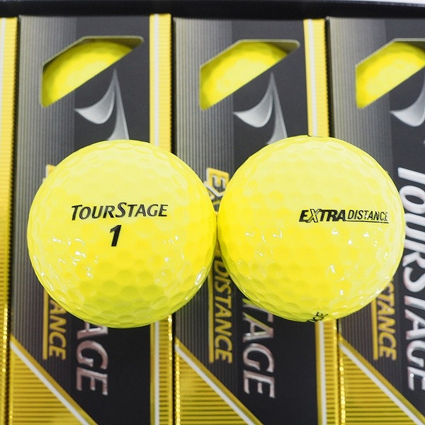 実際に弊社で買取させて頂いた【未使用】BRIDGESTONE/ブリヂストン TOURSTAGE/ツアーステージ EXTRA DISTANCE ゴルフボール 2色 計2ダースの画像 2枚目