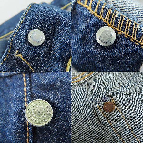 実際に弊社で買取させて頂いたLEVI'S/リーバイス 60s頃 ヴィンテージ 両面BIG E 均等V 刻印W/W50L34の画像 5枚目