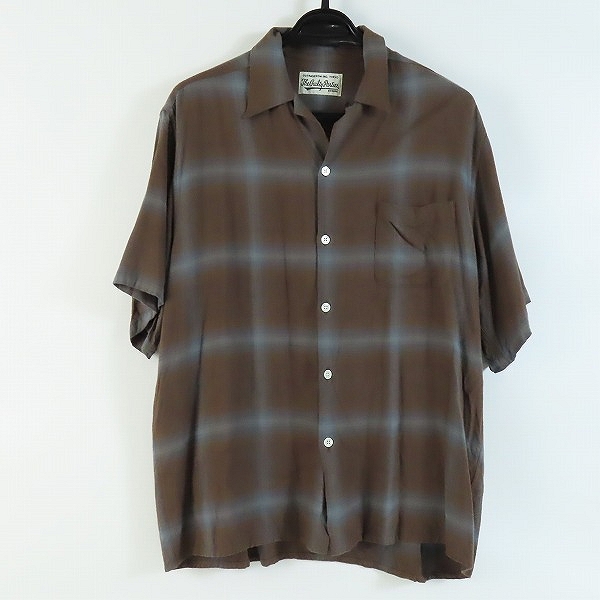 実際に弊社で買取させて頂いたWACKO MARIA/ワコマリア 23SS/OMBRE CHECK OPEN COLLAR SHIRT SS/レーヨン半袖シャツ/L