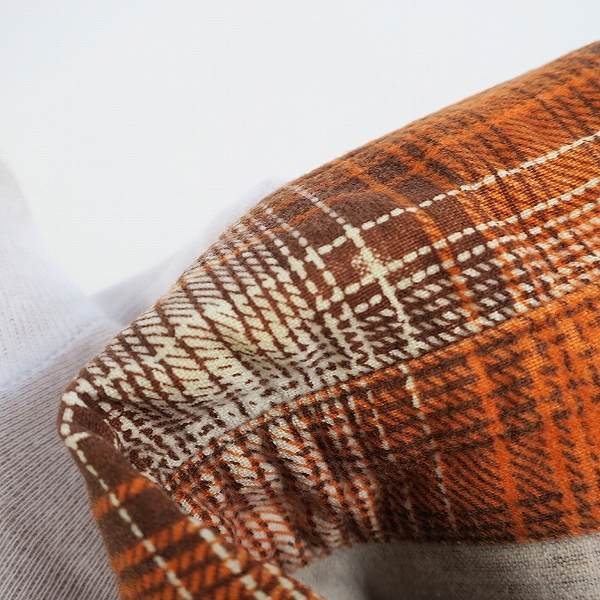 実際に弊社で買取させて頂いたFLAT HEAD/フラットヘッド チェック ネルシャツ/オレンジ系/42の画像 6枚目