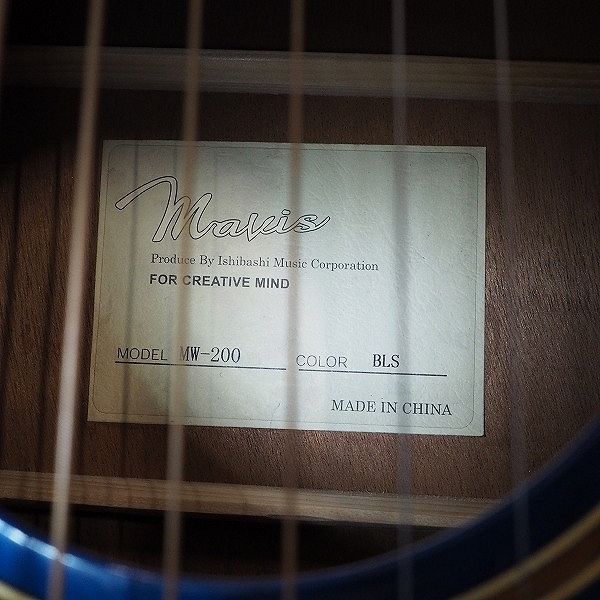 実際に弊社で買取させて頂いた★Mavis/メイビス MW-200 BLS アコースティックギター/アコギの画像 4枚目