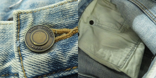 実際に弊社で買取させて頂いたSAINTLAURENTPARIS/サンローランパリ 18SS クラッシュデストロイデニムパンツ 476095/27の画像 9枚目