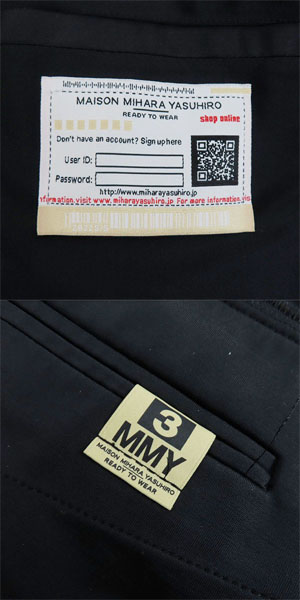 実際に弊社で買取させて頂いたMaison MIHARA YASUHIRO/ミハラヤスヒロ Twisted inside out/ツイステッド インサイド アウト イージー パンツ B08PT651/38の画像 4枚目