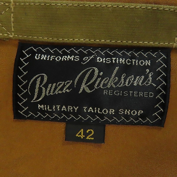 実際に弊社で買取させて頂いた【未使用】BUZZ RICKSONS/バズリクソンズ A-2 AVIATION ASSOCIATES JUNGLE CLOTH フライトジャケット カーキ BR14934 /42の画像 2枚目