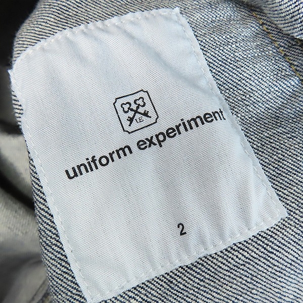 実際に弊社で買取させて頂いたuniform experiment/ユニフォームエクスペリメント 22SS DAMAGED DENIM JACKET UE-220032 2の画像 2枚目