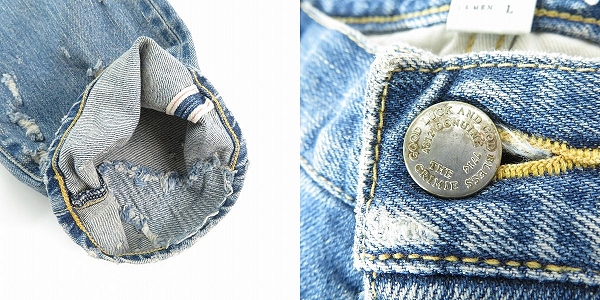 実際に弊社で買取させて頂いたCRIMIE/クライミー BORN FREE SUPER CLASH DENIM JEANS ダメージ加工 デニムパンツ/インディゴ/CR1-02A1-PL05 /30の画像 7枚目