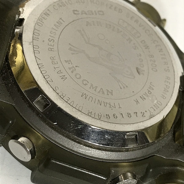 実際に弊社で買取させて頂いたG-SHOCK/G-ショック FROGMAN/フロッグマン '99 Master of G DW-8200MSU-8Tの画像 6枚目