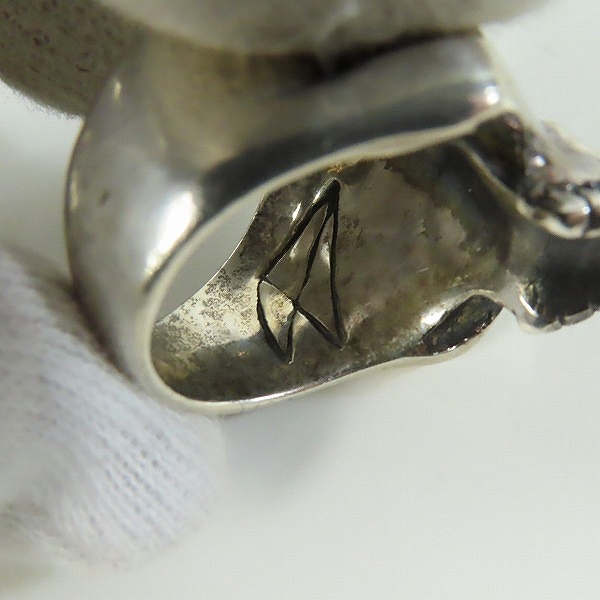 実際に弊社で買取させて頂いた【ギャラ付き】CRAZY PIG/クレイジーピッグ ラージ エビル スカルリング 20号の画像 4枚目