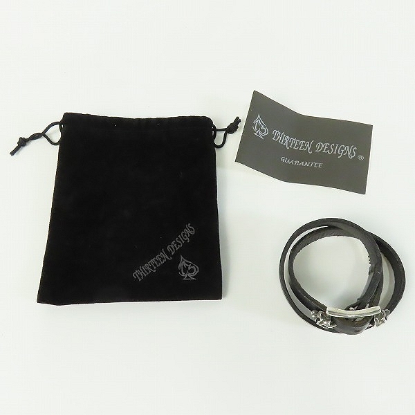 実際に弊社で買取させて頂いた【ギャラ付き】THIRTEEN DESIGNS/サーティーンデザインズ スカル レザー ラップ ブレスレットの画像 9枚目