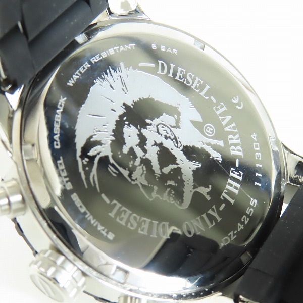 実際に弊社で買取させて頂いたDIESEL/ディーゼル クロノグラフ 腕時計/ウォッチ DZ-4255【動作未確認】の画像 4枚目