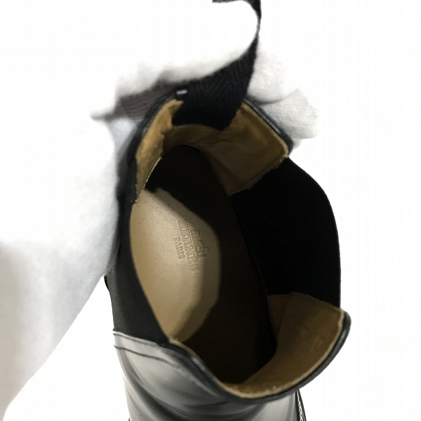 実際に弊社で買取させて頂いたHERMES/エルメス サイドゴア レザーブーツの画像 4枚目