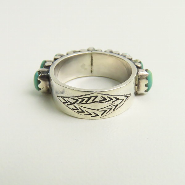 実際に弊社で買取させて頂いたHOLLYWOOD RANCH MARKET/ハリウッドランチマーケット シルバーリング ターコイズ 7号-7.5号の画像 3枚目