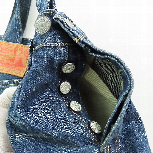 実際に弊社で買取させて頂いたSUGAR CANE/シュガーケーン 14.25オンスデニム 1947モデル ハードウォッシュ 2WAY ショルダー トートバッグの画像 7枚目