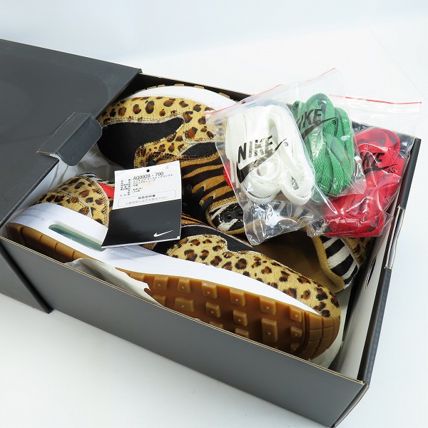 実際に弊社で買取させて頂いた【未使用】NIKE×ATMOS/ナイキ×アトモス AIR MAX 1 DLX ANIMAL PACK 2.0 エアマックス1 アニマルパック AQ0928-700/26の画像 8枚目