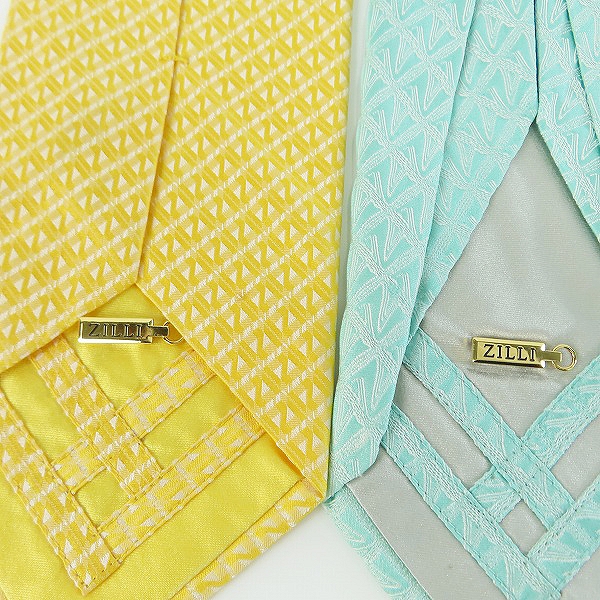 実際に弊社で買取させて頂いたZILLI/ジリー シルク 100％ ネクタイ 2点セットの画像 2枚目