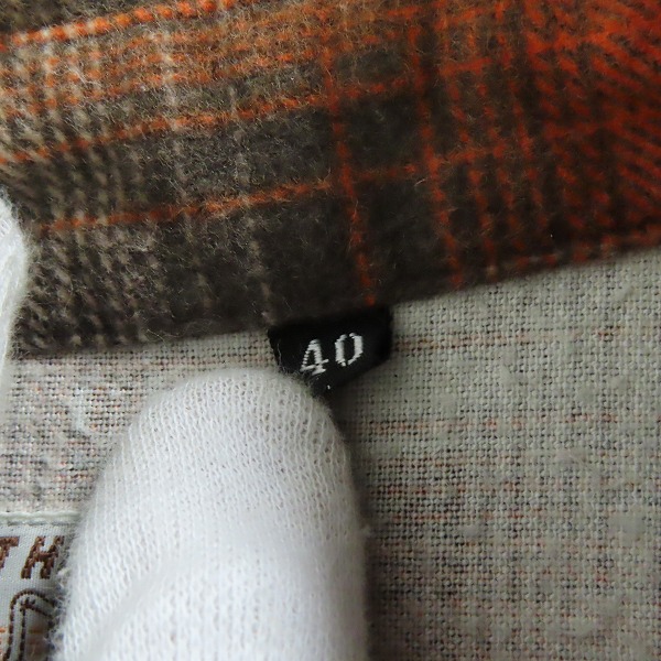 実際に弊社で買取させて頂いたTHE FLAT HEAD/フラットヘッド チェック柄 ネルシャツ オレンジ/40の画像 3枚目