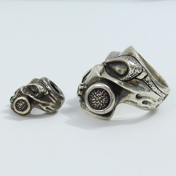 実際に弊社で買取させて頂いた【ギャラ付き】STARLINGEAR/スターリンギア USN 限定 パンチャーニューガッサーリング 22-23号 ビーズ エメラルド 2点セットの画像 2枚目