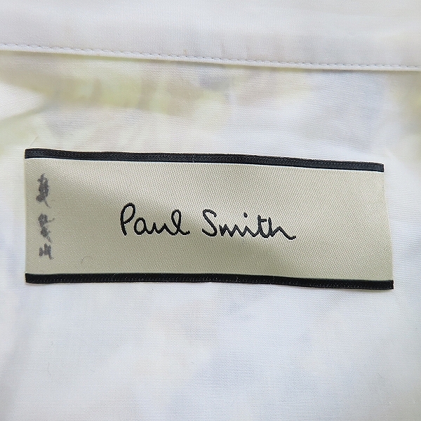 実際に弊社で買取させて頂いたPaul Smith/ポールスミス フラワー×ストライプ柄切替 長袖シャツ 46Lの画像 3枚目
