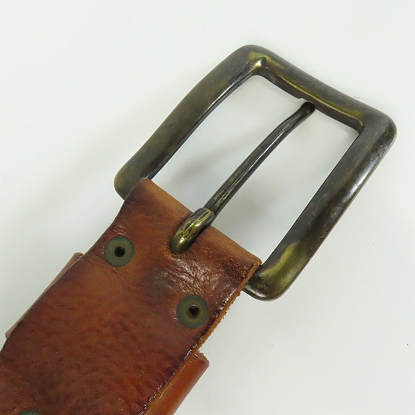 実際に弊社で買取させて頂いたDIESEL/ディーゼル イタリア製 スタッズ/ロゴ レザーベルト 90/36の画像 2枚目