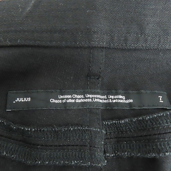 実際に弊社で買取させて頂いたJULIUS/ユリウス 22SS Skinny Pants And Other TROUSERS 10.5oz ストレッチデニムトラウザーズパンツ 779PAM6-BK/3の画像 3枚目