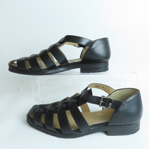 実際に弊社で買取させて頂いたPARABOOT/パラブーツ FERRET/フェレット レザー グルカサンダル ブラック /8の画像 3枚目