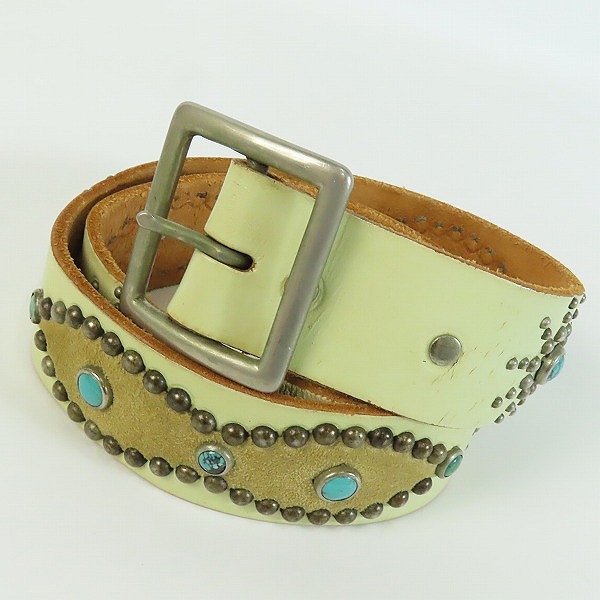 実際に弊社で買取させて頂いたHTC/エイチティーシー ターコイズ スタッズ ベルト