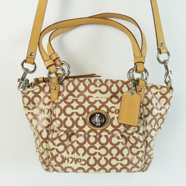 実際に弊社で買取させて頂いたCOACH/コーチ オプアート コーテッド キャンバス リアトート 2WAY ハンドバッグ/ショルダーバッグ