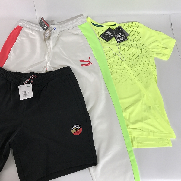 実際に弊社で買取させて頂いた【おまとめ/未使用】PUMA/プーマ I CONIC T7トラックパンツ/AS ショーツ/グラフィック SS TEE/キャットプリントT 等