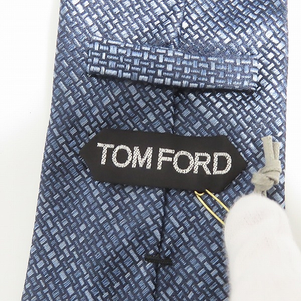 実際に弊社で買取させて頂いたTOM FORD/トムフォード イタリア製 シルク チェック柄 ネクタイの画像 3枚目