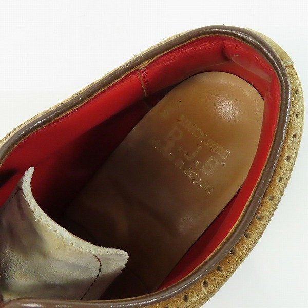 実際に弊社で買取させて頂いたR.J.B FLAT HEAD/フラットヘッド スエード レザー シューズ/9の画像 4枚目