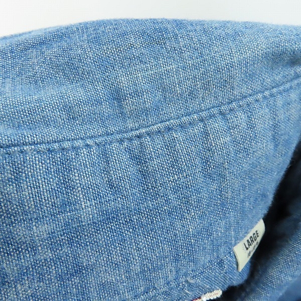実際に弊社で買取させて頂いたSUGAR CANE/シュガーケーン 刺繍 デニム ワークシャツ SC25684/Lの画像 4枚目