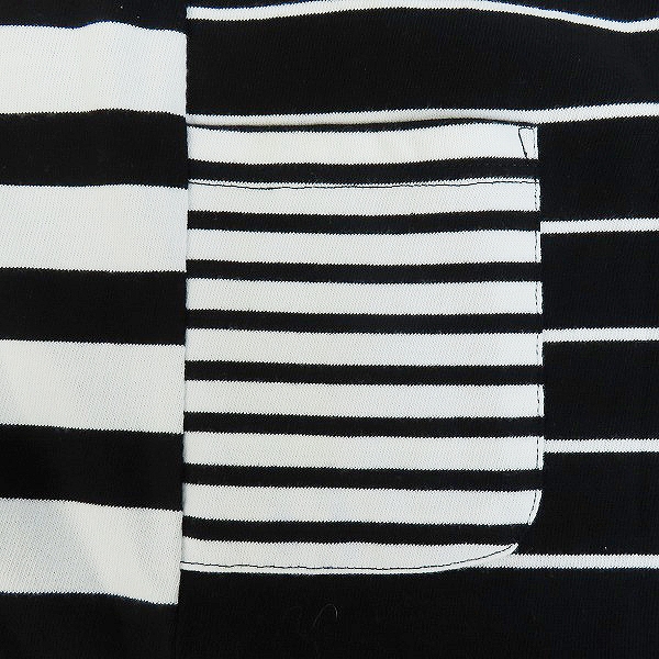 実際に弊社で買取させて頂いたBEAMS/ビームス マルチボーダー柄 胸ポケット付き 半袖カットソー/XLの画像 4枚目