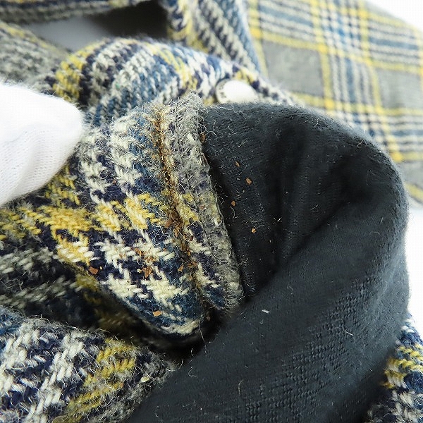 実際に弊社で買取させて頂いた【難有り】JUNYAWATANABE COMME des GARCONS MAN/ジュンヤワタナベ コムデギャルソンマン チェックダッフルコート WP-C015/Lの画像 7枚目
